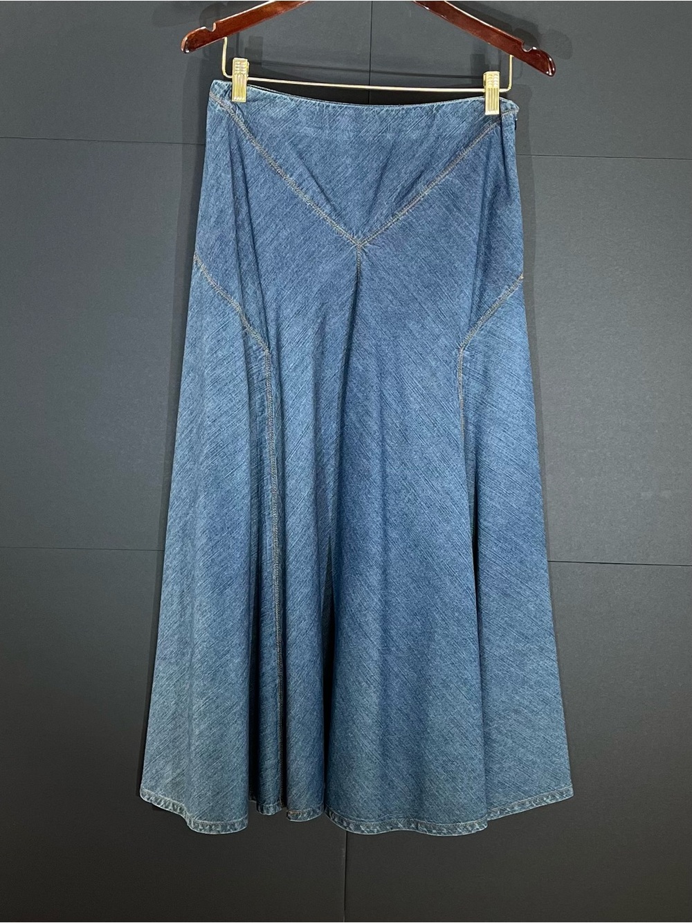 Vintage Ralph Lauren Chambray A-Line Maxi Skirt